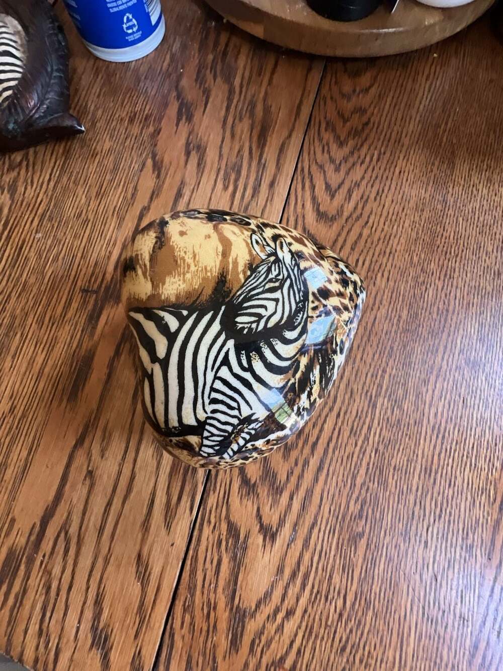 La Vie Safari Collection Heart-Shaped Patchwork Trinket Box